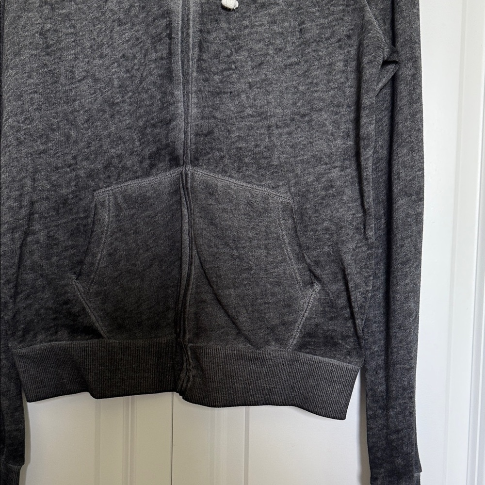 SO Women's Charcoal Zip-Up Hoodie (lightweight and soft) - Picture 5 of 6